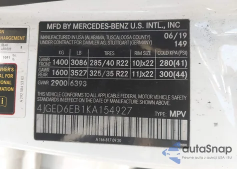 2019 Mercedes-Benz Amg Gle 43 Coupe 4Matic from USA, damaged, VIN 4JGED6EB1KA154927